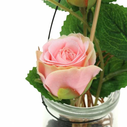 Artikel Roos in een glas Rosa H23cm