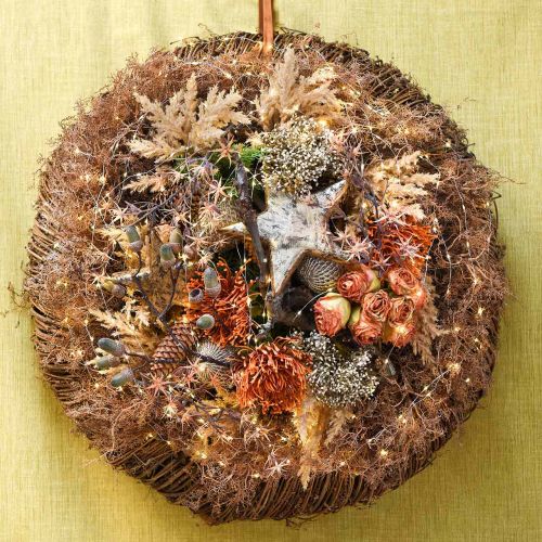 Floristik24 Rozenbos, zijden bloemen, kunstrozen oranje, antieke look L23cm 8 st