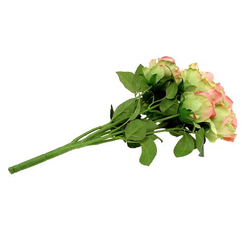 Artikel Kunst rozenstruik groen, roze 55cm