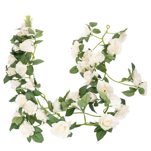 Kunstmatige rozenslinger met witte bloemen ter decoratie, 170 cm