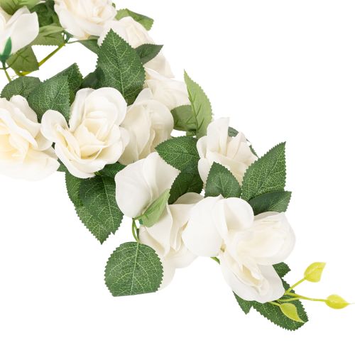 Kunstmatige rozenslinger met witte bloemen ter decoratie, 170 cm | Floristik24.nl