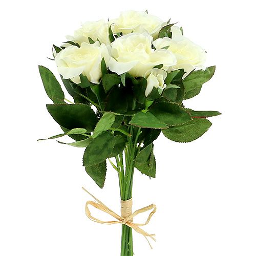 Floristik24 Boeketten rozen wit L26cm 3st