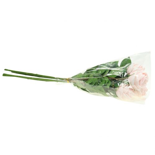 Floristik24 Rozenboeket zachtroze 65cm 4 st