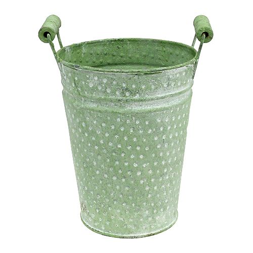 Rozen pot met handvatten Ø14.5cm H19cm groen | Floristik24.nl