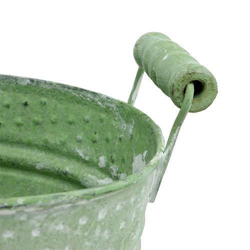 Floristik24 Metalen rozenpot groen Ø12cm H16cm