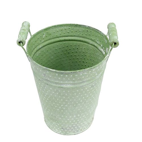 Floristik24 Metalen rozenpot groen Ø12cm H16cm