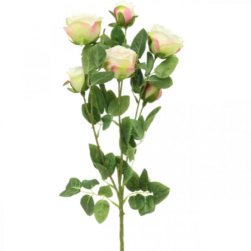 Floristik24 Rozentak, zijden rozen, kunsttak roze, crème L66cm Ø3/5cm