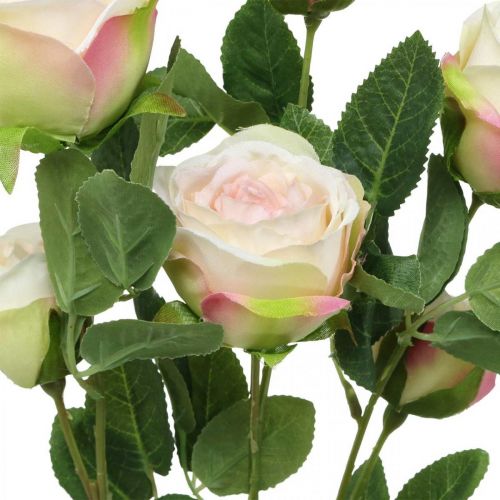 Artikel Rozentak, zijden rozen, kunsttak roze, crème L66cm Ø3/5cm