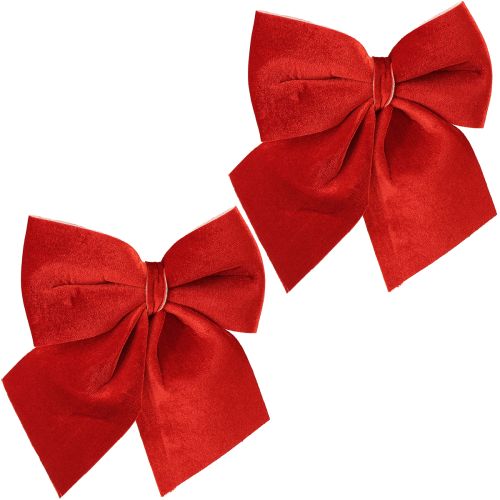 Artikel Rode fluwelen strik cadeau 20×25cm lichtrood 2 stuks