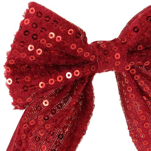 Artikel Rode fluwelen strikken cadeau strikken pailletten 12cm 4 stuks