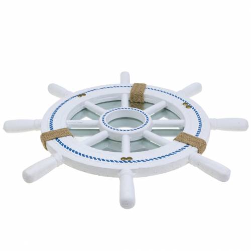 Floristik24 Decoratieve stuurspiegel wit Ø40cm