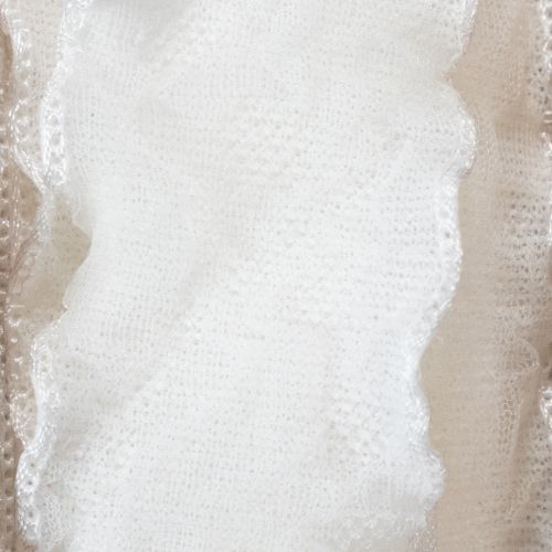 Wit gegolfd organza lint, decoratief lint, 25 mm breed, 10 m lang | Floristik24.nl