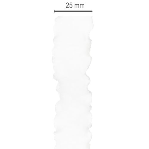 Wit gegolfd organza lint, decoratief lint, 25 mm breed, 10 m lang | Floristik24.nl
