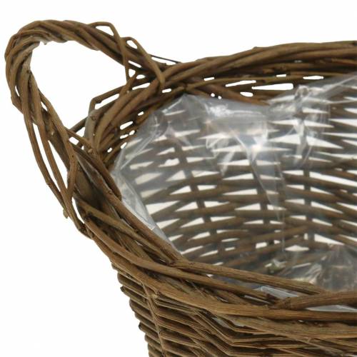 Floristik24 Ronde mand van wilgentakken Paasmand bruin Ø19cm