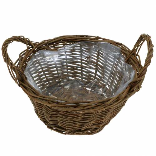 Floristik24 Ronde mand van wilgentakken Paasmand bruin Ø19cm