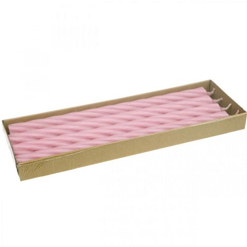 Artikel Rustieke kaarsen stokkaarsen roze gekleurd 350/28mm 4 st