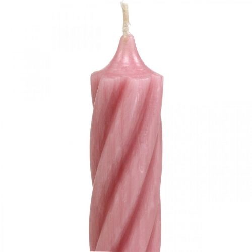 Artikel Rustieke kaarsen stokkaarsen roze gekleurd 350/28mm 4 st