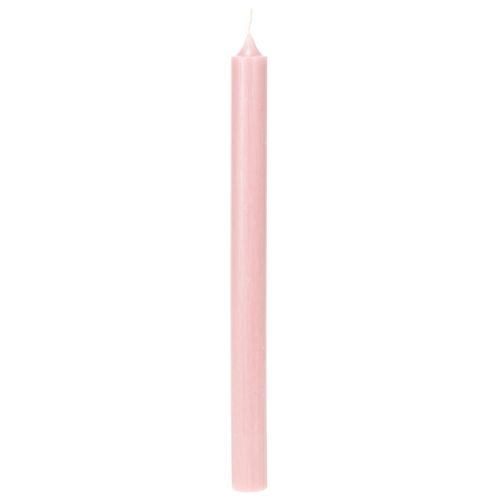 Rustieke kaarsen, taps toelopende kaarsen, effen kleur roze, 350/28 mm, 4 stuks