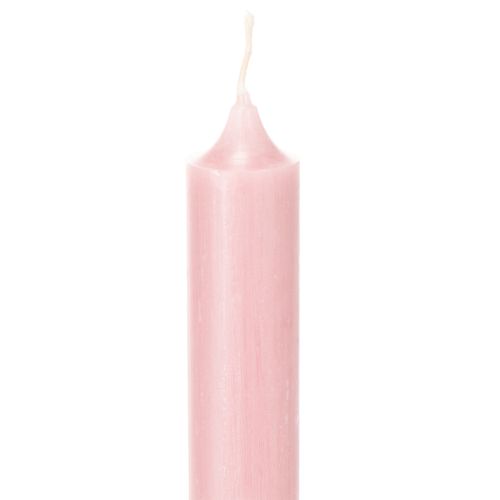 Rustieke kaarsen, taps toelopende kaarsen, effen kleur roze, 350/28 mm, 4 stuks | Floristik24.nl