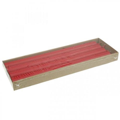 Floristik24 Rustieke kaarsen hoge stokkaarsen effen rood 350/28mm 4 st