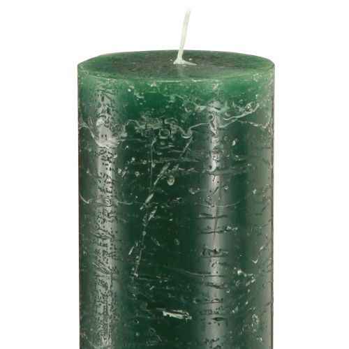 Artikel Rustieke groene stokkaars voor sfeerverlichting en vakantiedecoratie lengte 300mm breedte 50mm 4 st