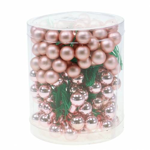 Floristik24 Spiegel bessen roze mat/glanzend 1.5cm 140st