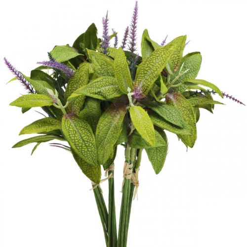 Salie kunst bos, zijden bloemen, salie takken kunst violet L26cm 4st