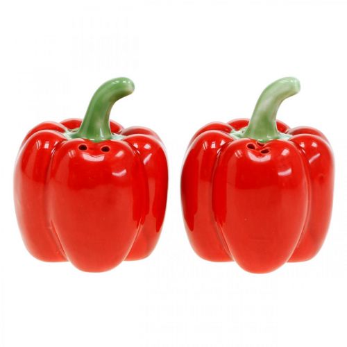 Floristik24 Kruiden shaker paprika, keramiek decoratie, peper en zout shaker set, tafeldecoratie, Ø6cm