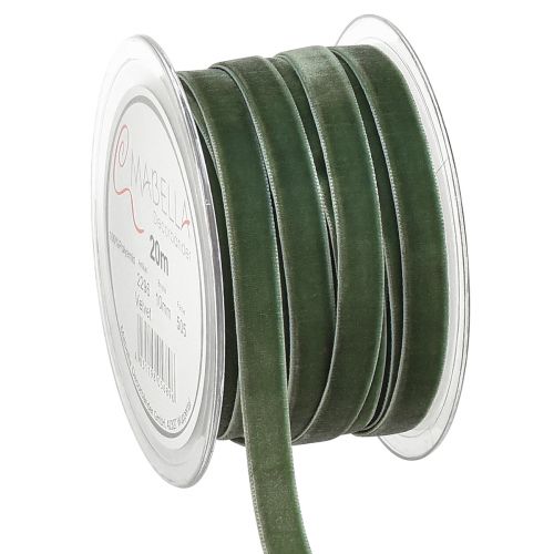 Floristik24 Fluwelen lint cadeaulint sierlint groen B10mm 20m