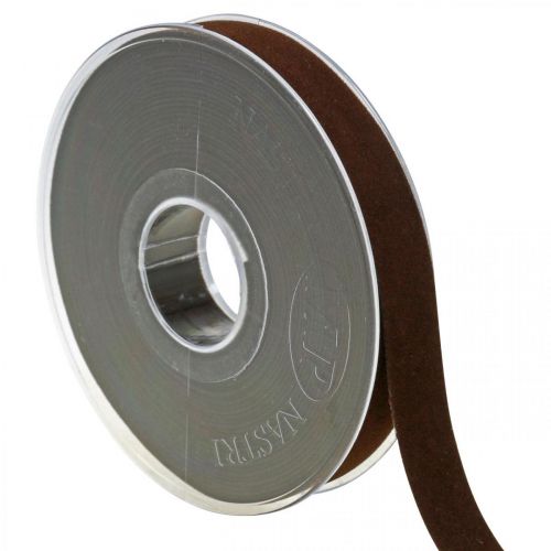 Artikel Fluwelen lint bruin, sieradenlint, decoratief lint W15mm L7m