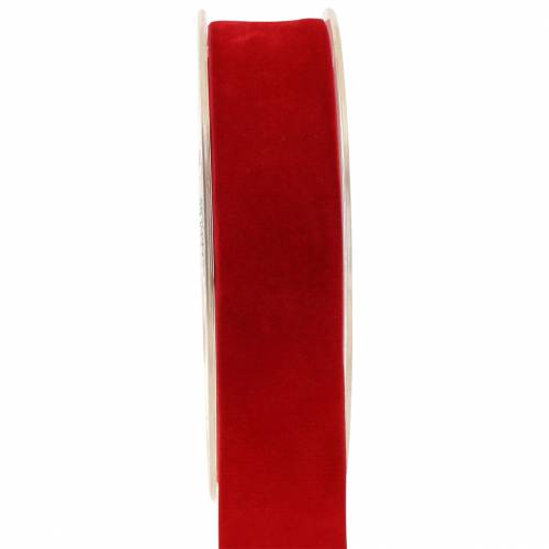 Floristik24 Fluwelen lint rood 25mm 7m