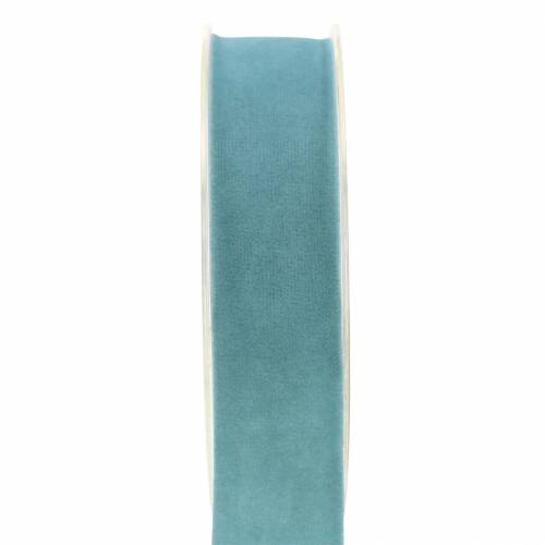 Fluwelen lint blauw 25mm 7m