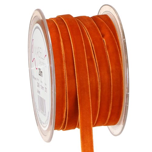 Fluwelen lint decoratief lint fluweel donkeroranje 10mm 20m