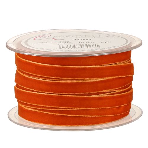 Artikel Fluwelen lint decoratief lint fluweel donkeroranje 10mm 20m
