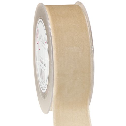 Fluwelen lint decoratief lint fluwelen cadeaulint beige 40mm 8m