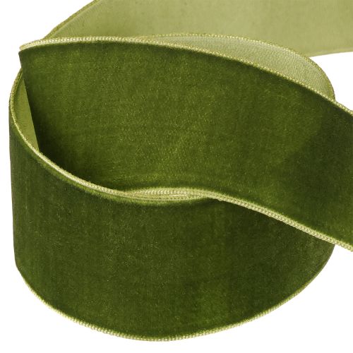 Artikel Fluwelen lint decoratief lint stoffen lint fluweel donkergroen 40mm 8m