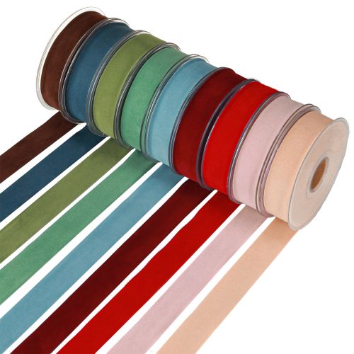Floristik24 Fluwelen lint cadeaulint 25mm 7m Diverse kleuren