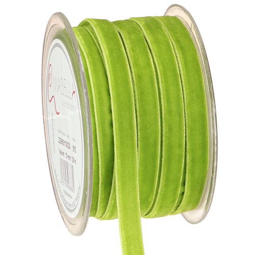 Fluwelen lint lichtgroen decoratief lint fluweelgroen 10mm 20m