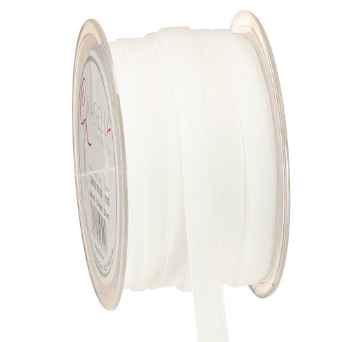 Floristik24 Fluwelen lint wit decoratief lint cadeaulint wit 10mm 20m