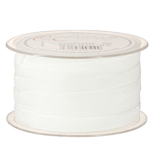 Artikel Fluwelen lint wit decoratief lint cadeaulint wit 10mm 20m