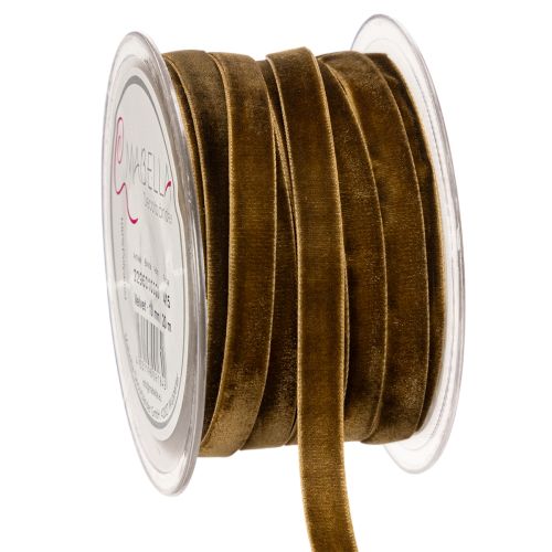 Decoratief fluwelen lint, smal, 10 mm breed, 20 m lang, op een rol.