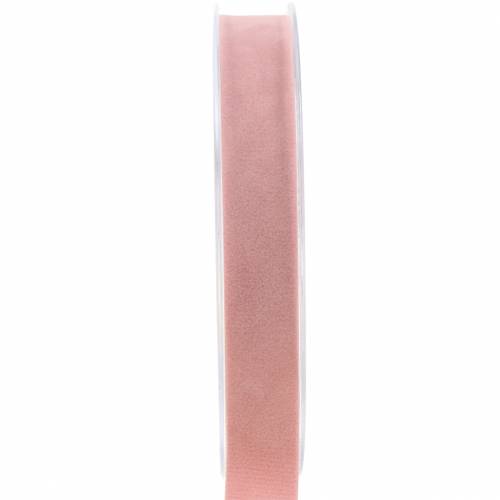 Floristik24 Fluwelen lint roze 15mm 7m