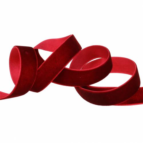 Artikel Fluwelen lint donkerrood 20mm 10m
