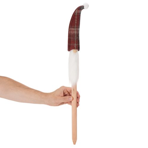 Kerstelf decoratieve stokjes, Kerstman met vilten muts, 58 cm, 6 stuks | Floristik24.nl