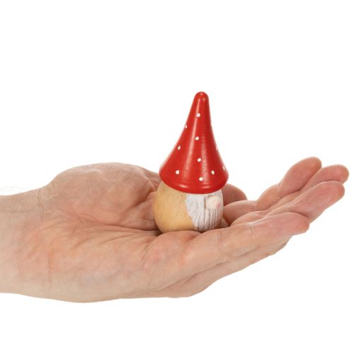 Mini kabouterfiguurtje, vliegenzwam, tafeldecoratie, 10 cm, 6 stuks | Floristik24.nl