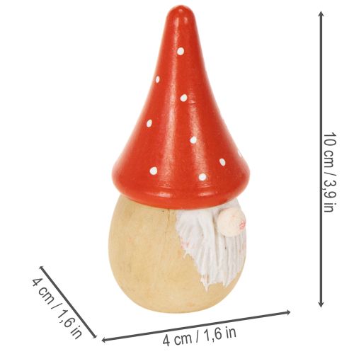 Mini kabouterfiguurtje, vliegenzwam, tafeldecoratie, 10 cm, 6 stuks | Floristik24.nl