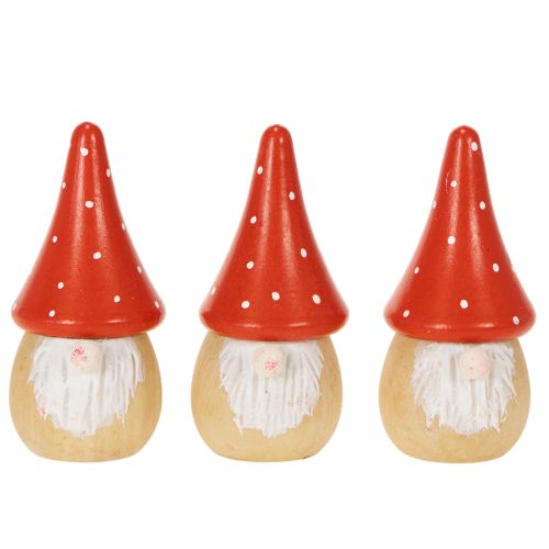 Mini kabouterfiguurtje, vliegenzwam, tafeldecoratie, 10 cm, 6 stuks | Floristik24.nl