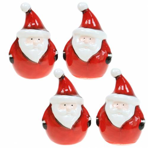 Kerstman decoratie figuur 8,5 cm 4st