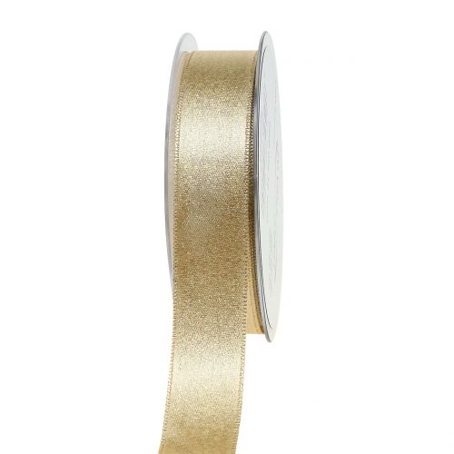 Floristik24 Satijnlint met mica goud 25mm 20m
