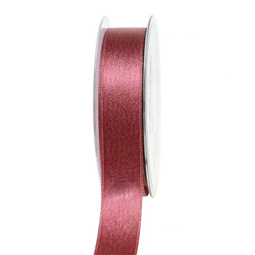 Floristik24 Satijnen lint met glitter roze fuchsia 25mm 20m